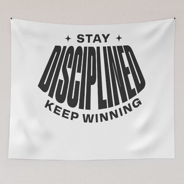 Item preview, Stay Disciplined Keep Winning – Success & Champion Mindset Quote designed and sold by Axivra.