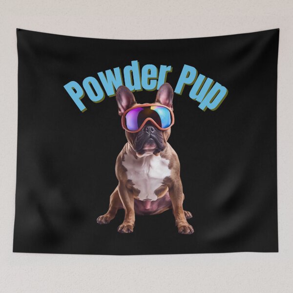 Item preview, Powder Pup French Bulldog – Cute Ski Dog Art for Frenchie Lovers & Avid Skiers designed and sold by Fredster1966.