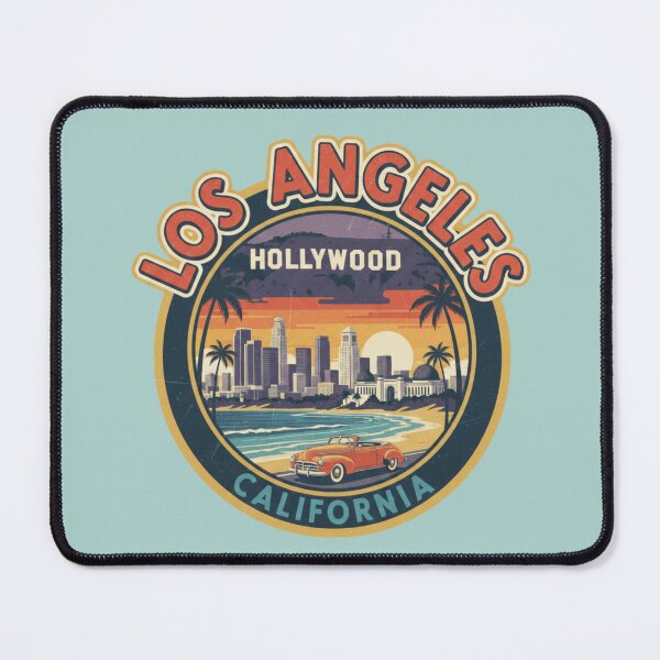 Item preview, Vintage Los Angeles California Skyline & Beach Illustration designed and sold by Pixel & Beyond.
