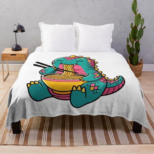 Item preview, Cute Kaiju monster eating ramen noodles fun vector art designed and sold by Tong4130.