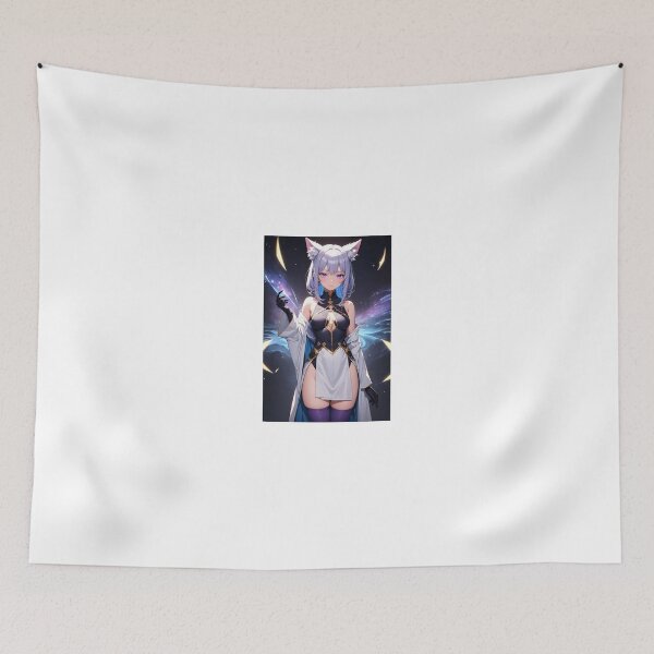 Item preview, Mizunaka Hazuriko Celestial Kitsune Art – Fox Ear Anime Girl in Space designed and sold by iloveanimechibi.
