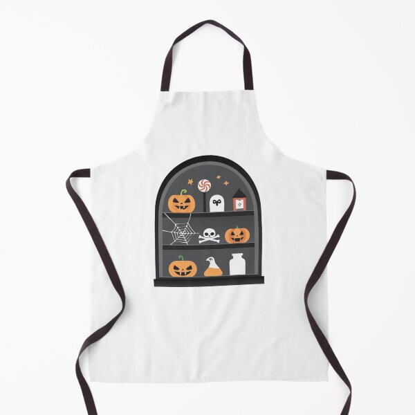 Item preview, Spooky shelf with pumpkins, spiderwebs and candy corn. designed and sold by jazzydevil.