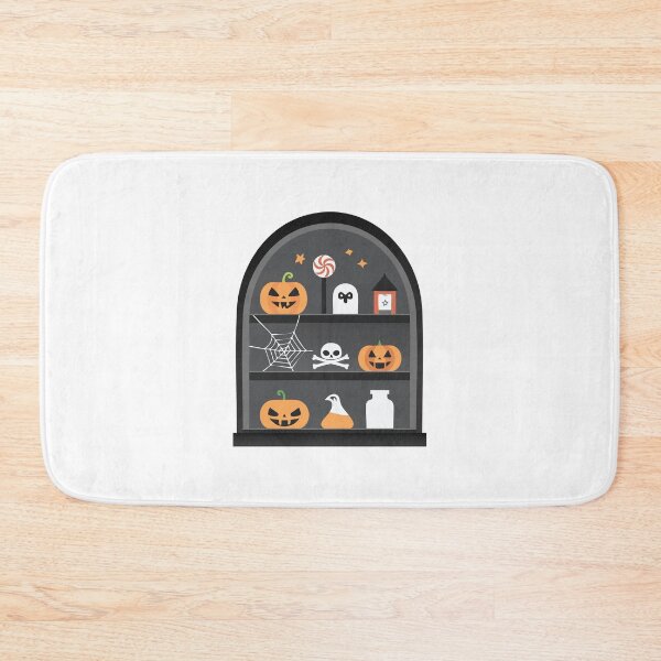 Item preview,  Spooky shelf with pumpkins, spiderwebs and candy corn. designed and sold by jazzydevil.