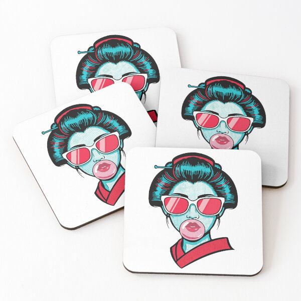 Item preview, Modern Pop Art Geisha with bubblegum and sunglasses designed and sold by Tong4130.