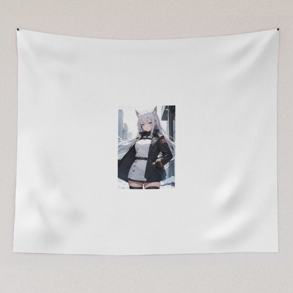 Item preview, Nakagishi Isakeno Tactical Kitsune Art – Silver Haired Anime Girl in Military Jacket designed and sold by iloveanimechibi.