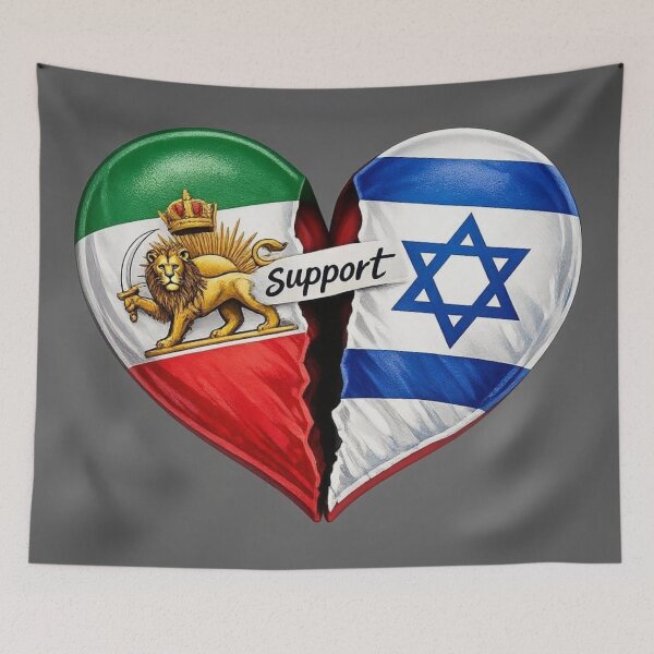 Item preview, JEWS SUPPORT AND LOVE IRANIAN PEOPLE == Bandaged Heart of Freedom – Israeli and Iranian Unity for a Free Iran  designed and sold by YG - YiddisheGesheft.