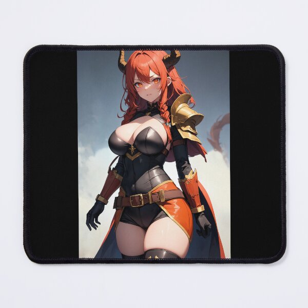 Item preview, Natsumi Amahomi Dragon Knight Art – Fiery Redhead Anime Girl in Fantasy Armor designed and sold by iloveanimechibi.