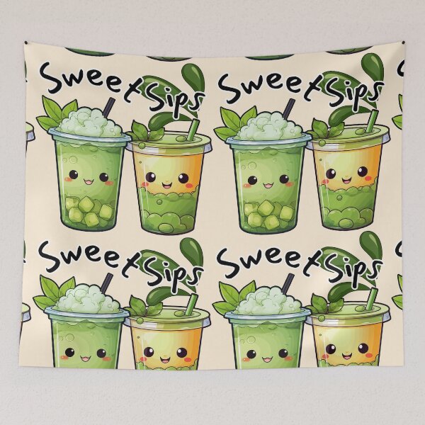 Item preview, Sweet Sips Kawaii Bubble Tea Duo designed and sold by digitaldemart.