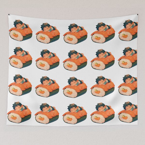 Item preview, Renzo Shima Sleeping On Sushi Roll Kawaii Chibi Blue Exorcist Anime designed and sold by CarlosBender.