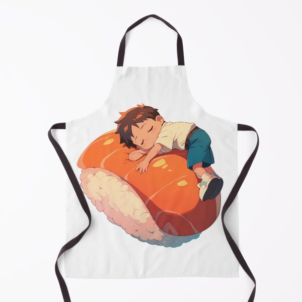 Item preview, Shinji Ikari Sleeping On Salmon Sushi Kawaii Chibi Neon Genesis Evangelion Anime designed and sold by CarlosBender.