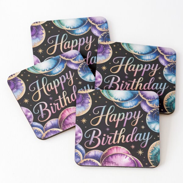 Item preview, Happy Birthday Celestial Watercolor Circles Gold Stars designed and sold by SellingWSarah17.