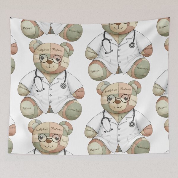 Item preview, Stitched by God, Doc Bear designed and sold by FaithFancies.