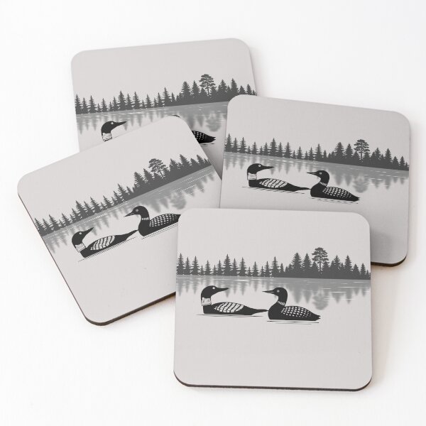 Item preview, Lispe Loon Silhouette Forest Lake Reflection Art  designed and sold by Lispe-Designs.