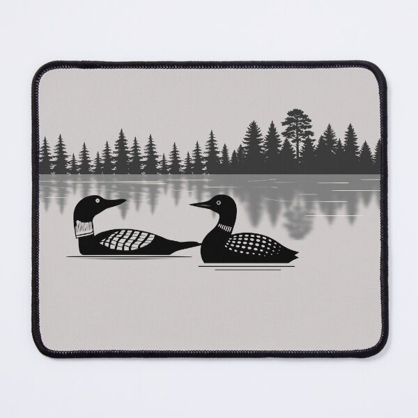 Item preview, Lispe Loon Silhouette Forest Lake Reflection Art designed and sold by Lispe-Designs.