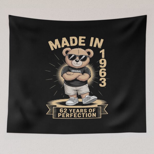 Item preview, 62 Year Old Made in 1963 Teddy Bear 62th Birthday Men Women designed and sold by Rackaam.