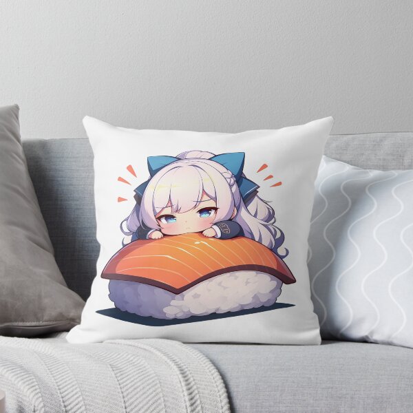 Item preview, Belfast Azur Lane Chibi Sushi Kawaii Anime Girl Blue Hair Roll designed and sold by CarlosBender.