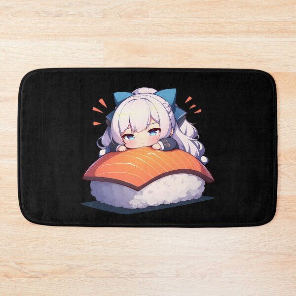 Item preview, Belfast Azur Lane Chibi Sushi Kawaii Anime Girl Blue Hair Roll designed and sold by CarlosBender.