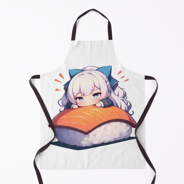 Item preview, Belfast Azur Lane Chibi Sushi Kawaii Anime Girl Blue Hair Roll designed and sold by CarlosBender.