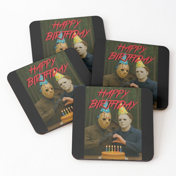 Item preview, Jason Voorhees Michael Myers Heart Hands Happy Birthday designed and sold by keytee.