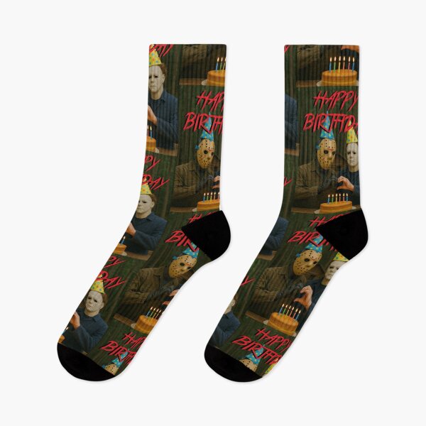 Item preview, Jason Voorhees Michael Myers Heart Hands Happy Birthday designed and sold by keytee.