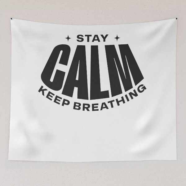 Item preview, Stay Calm Keep Breathing – Calm Mind & Mental Wellness Quote designed and sold by Axivra.