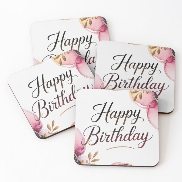 Item preview, Happy Birthday Elegant Watercolor Gold Leaves Pink Purple designed and sold by SellingWSarah17.