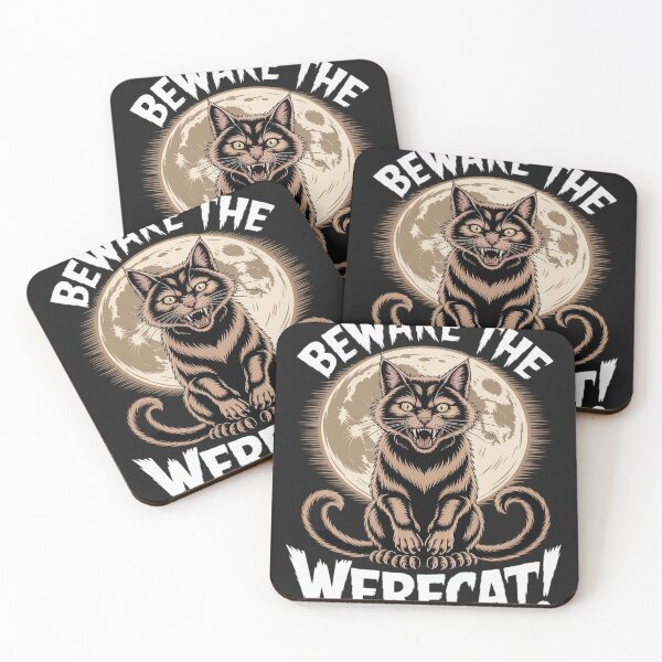 Item preview, Beware The Werecat Funny Spooky Horror Cat Halloween T-Shirt for Men Women Kids designed and sold by Rackaam.