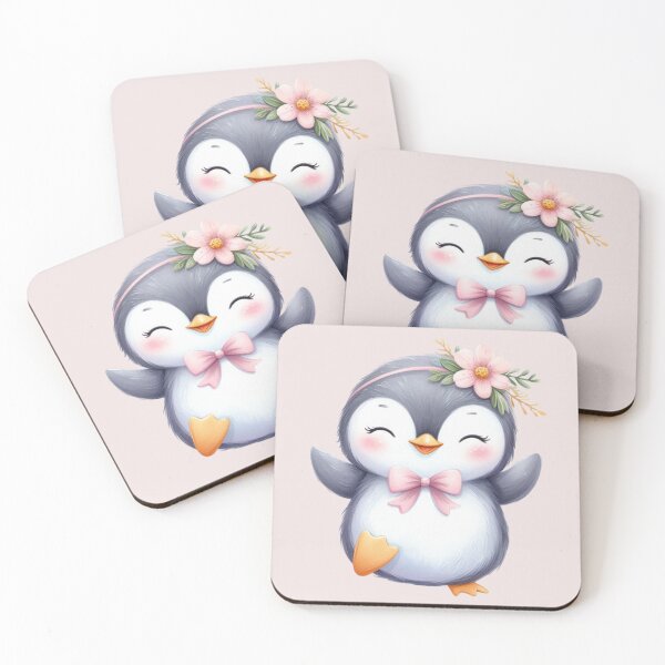 Item preview, Cute Floral Penguin Sticker – Kawaii Baby Penguin with Bow, Pastel Animal Art for Totes & Gifts designed and sold by Nicole-Cherie.