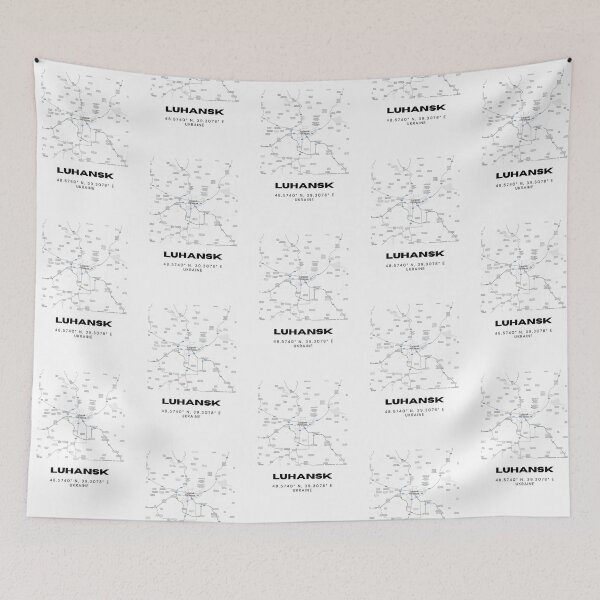 Item preview, Luhansk Ukraine Map Print | Coordinates Minimalist City Wall Art designed and sold by RM-Journey.