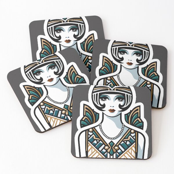 Item preview, Art Deco Flapper Pinup Roaring Twenties Glamour Print designed and sold by PinUpPizzazz.