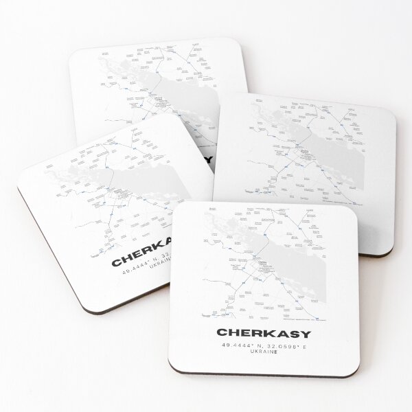 Item preview, Cherkasy Ukraine Map Print | Coordinates Minimalist City Wall Art designed and sold by RM-Journey.