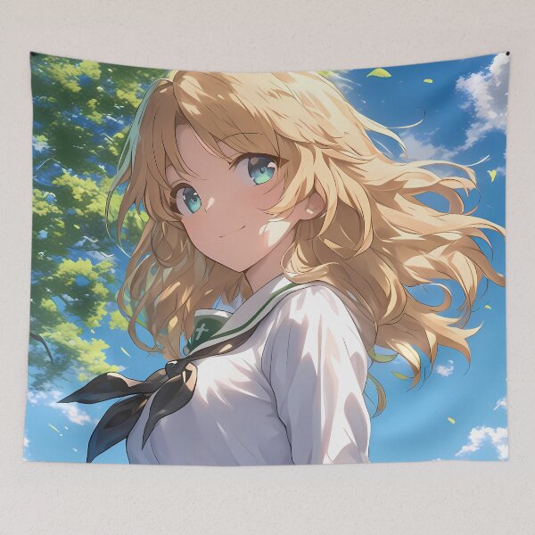 Item preview, Katyusha Girls Und Panzer Anime Breeze Green Pastel Outdoor Nature Japan Anime Girl designed and sold by CarlosBender.