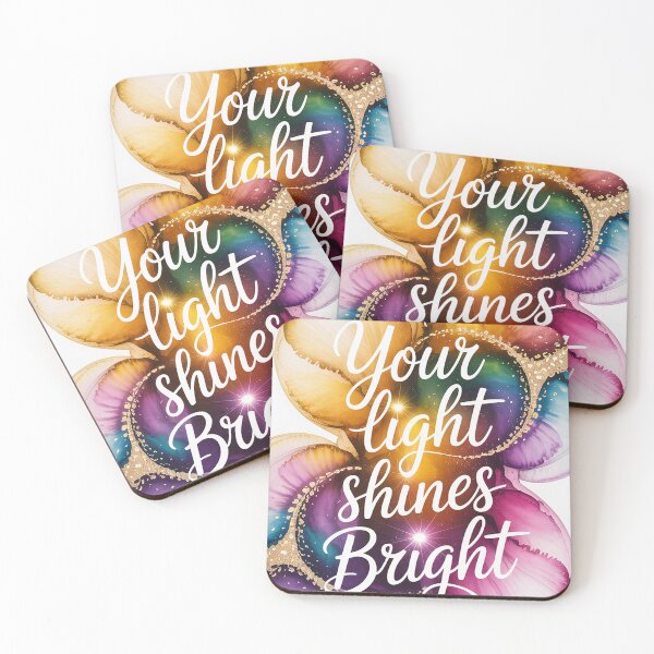 Item preview, Your Light Shines Bright Watercolor Rainbow Gold Inspirational designed and sold by SellingWSarah17.