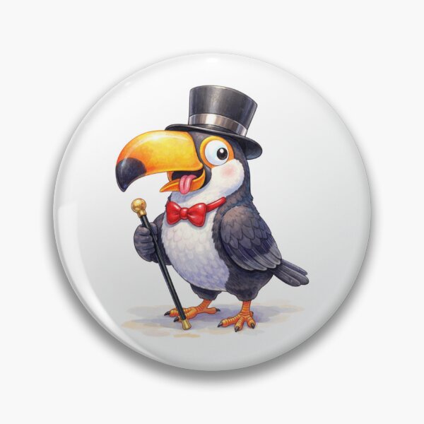 Item preview, Toucan with Top Hat & Cane – Watercolour Illustration designed and sold by inspired-works.
