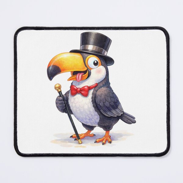 Item preview, Toucan with Top Hat & Cane – Watercolour Illustration designed and sold by inspired-works.