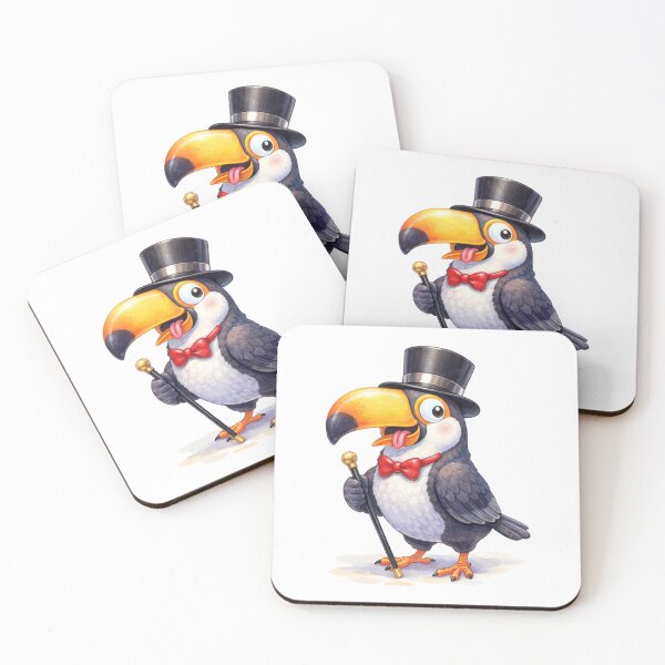 Item preview, Toucan with Top Hat & Cane – Watercolour Illustration designed and sold by inspired-works.