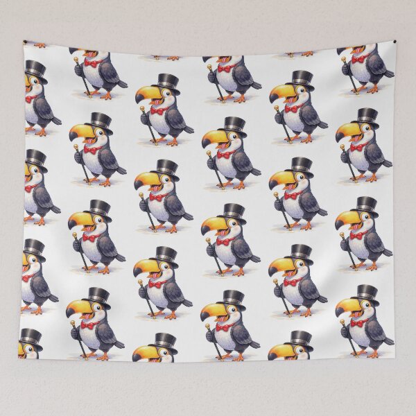 Item preview, Toucan with Top Hat & Cane – Watercolour Illustration designed and sold by inspired-works.