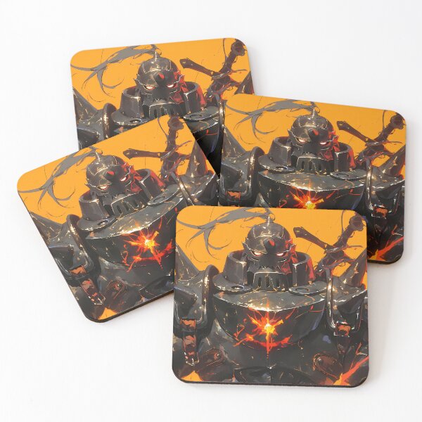 Item preview, Alphonse Elric Fullmetal Alchemist Anime Armor Fire Power Intense Orange Energy designed and sold by CarlosBender.
