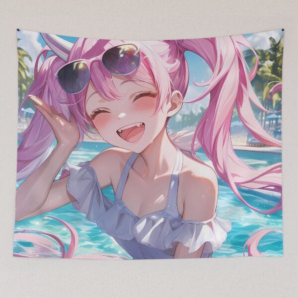 Item preview, Nui Harime Kill La Kill Anime Summer Beach Bright Cute Pink Anime Girl designed and sold by CarlosBender.