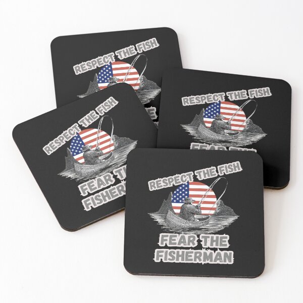 Item preview, Respect the Fish Fear the Fisherman with US Flag designed and sold by SquirrelDesignLLC.