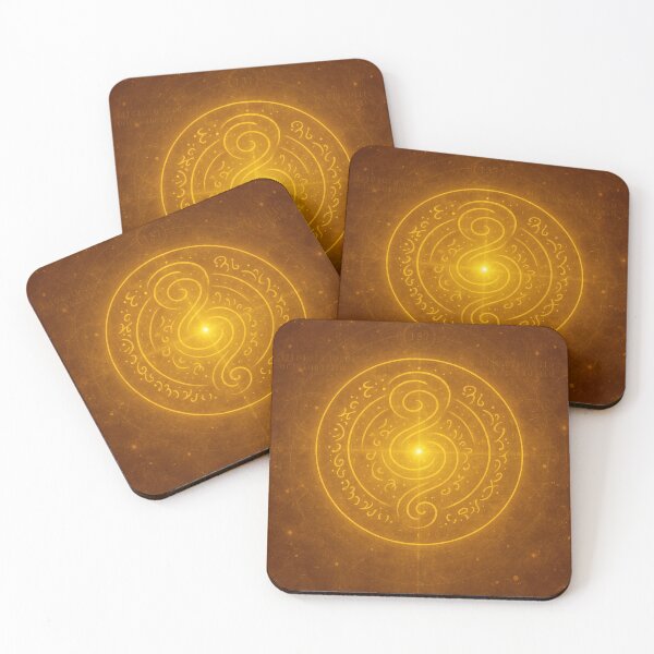 Item preview, Inner Gold – Seamless Light Language Pattern designed and sold by Theetherhaven.
