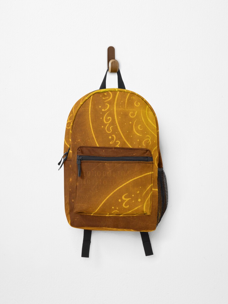 Thumbnail 1 of 3, Backpack, Inner Gold – Seamless Light Language Pattern designed and sold by Theetherhaven.