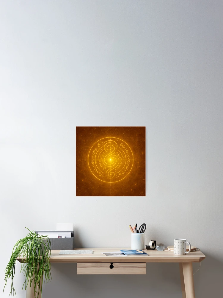 Thumbnail 2 of 3, Poster, Inner Gold – Seamless Light Language Pattern designed and sold by Theetherhaven.