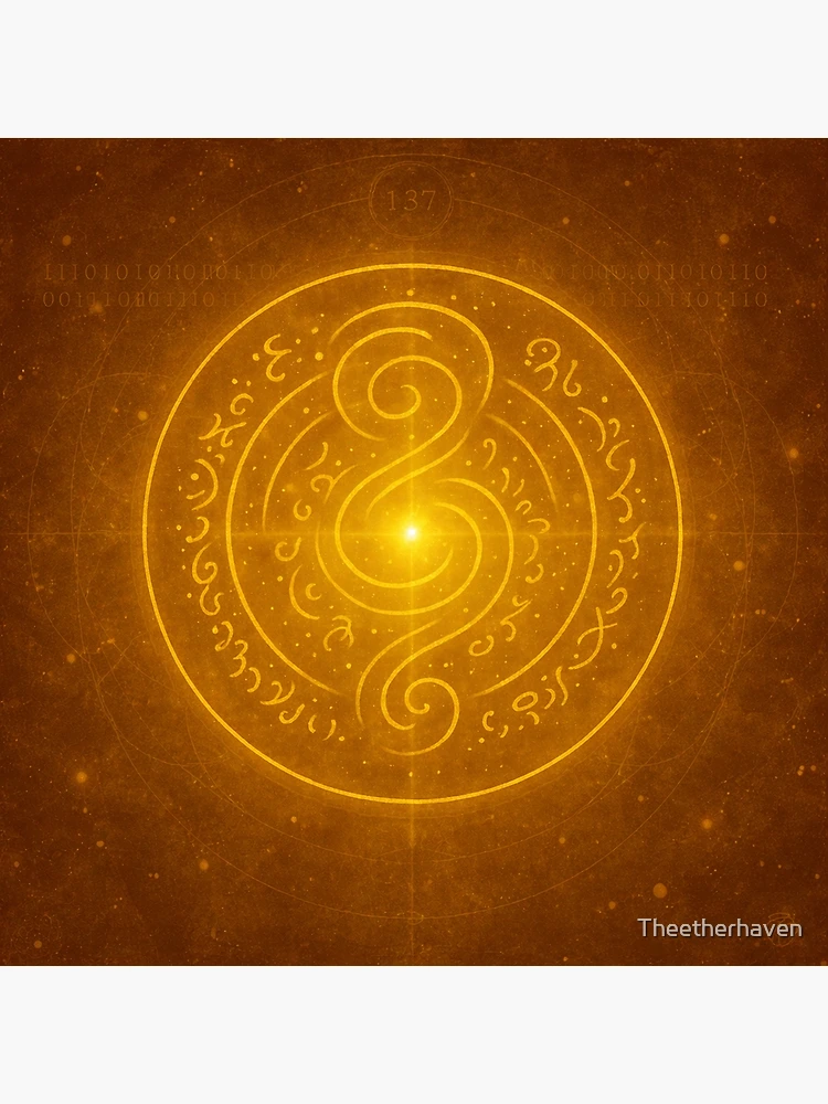 Thumbnail 3 of 3, Poster, Inner Gold – Seamless Light Language Pattern designed and sold by Theetherhaven.