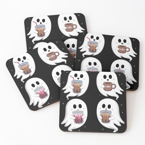 Item preview, Cute Little Ghost Drinking Coffee Halloween Spooky Season designed and sold by tkhrbika.
