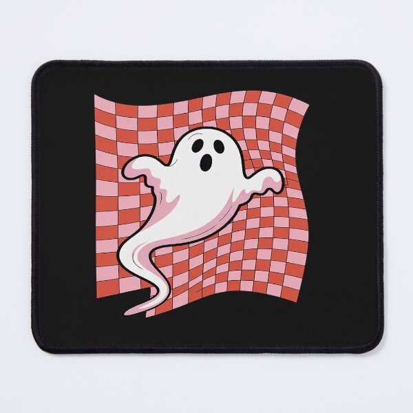 Item preview, Cute Retro Checkered Ghost Halloween Spooky Pink Red designed and sold by tkhrbika.