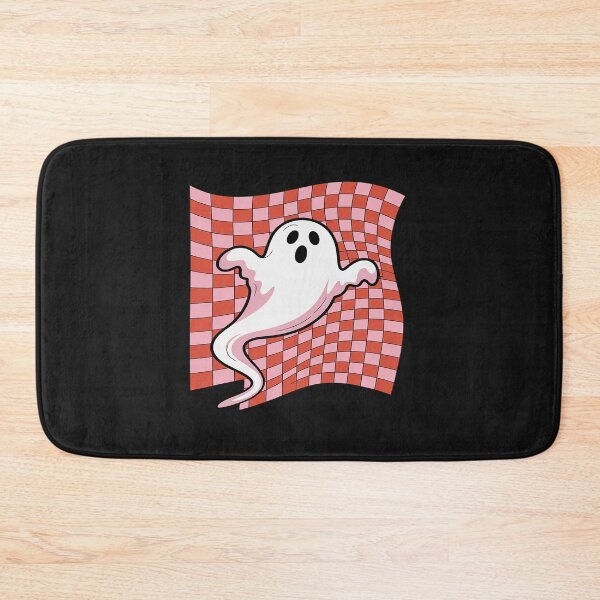 Item preview, Cute Retro Checkered Ghost Halloween Spooky Pink Red designed and sold by tkhrbika.