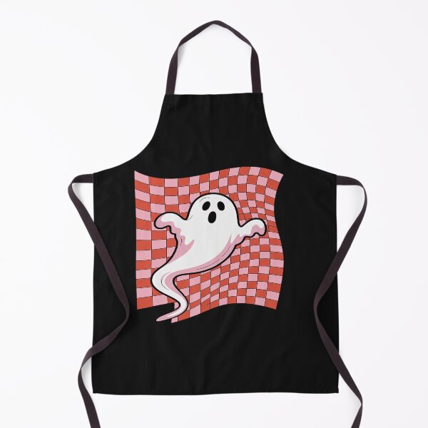Item preview, Cute Retro Checkered Ghost Halloween Spooky Pink Red designed and sold by tkhrbika.