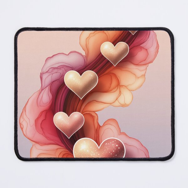 Item preview, Flowing Hearts Smoke Pink Orange Abstract Love Art designed and sold by SellingWSarah17.