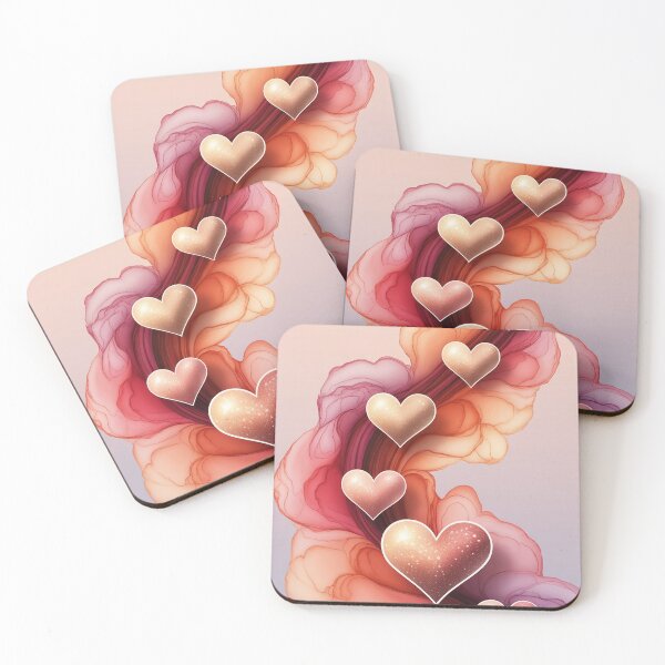 Item preview, Flowing Hearts Smoke Pink Orange Abstract Love Art designed and sold by SellingWSarah17.